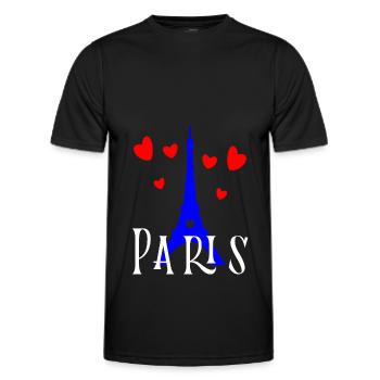 Paris,Eiffelturm,Frankreich - Männer Funktions-T-Shirt - Schwarz - Vorne - AI Model Male 178 dark (178cm)