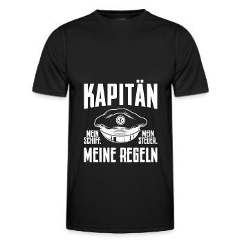 Bootsfahrer Kapitän - Männer Funktions-T-Shirt - Schwarz - Vorne - AI Model Male 178 dark (178cm)