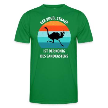 Strauß Ostrich Vogel Strauß Ornithologie - Männer Funktions-T-Shirt - Kelly Green - Vorne - AI Model Male 178 dark (178cm)