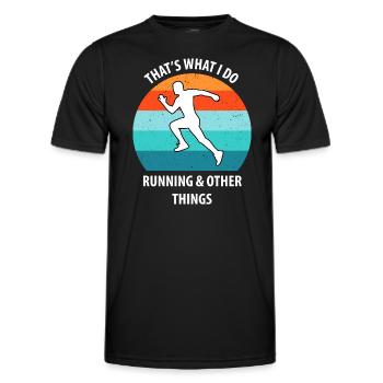 Faire du jogging - T-shirt sport Homme - noir - Devant - AI Model Male 178 dark (178cm)