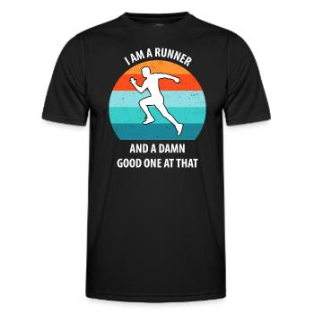 Faire du jogging - T-shirt sport Homme - noir - Devant - AI Model Male 178 dark (178cm)