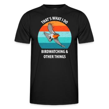 Bird Watching Bird Watching Birding Bird - Men's Functional T-Shirt - black - Front - AI Model Male 178 dark (178cm)