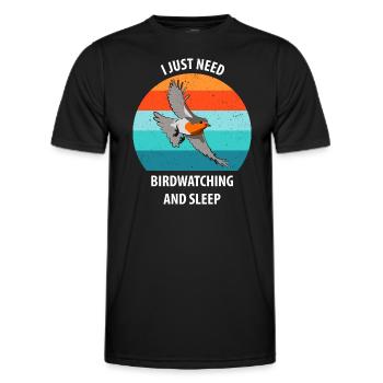 Bird Watching Bird Watching Birding Bird - Men's Functional T-Shirt - black - Front - AI Model Male 178 dark (178cm)