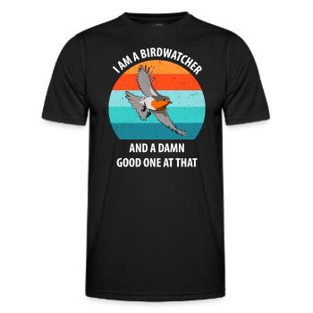 Bird Watching Bird Watching Birding Bird - Men's Functional T-Shirt - black - Front - AI Model Male 178 dark (178cm)