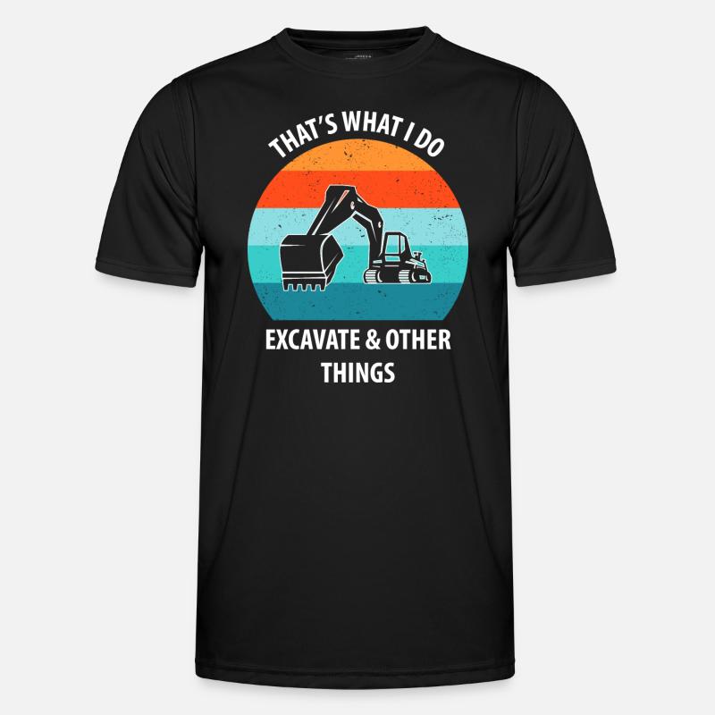 Bagger Baggerfahrer Baggerwagen - Männer Funktions-T-Shirt - Schwarz