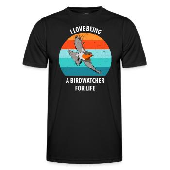 Bird Watching Bird Watching Birding Bird - Men's Functional T-Shirt - black - Front - AI Model Male 178 dark (178cm)