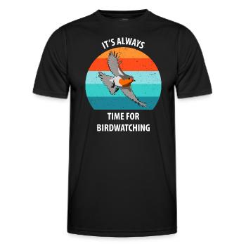 Bird Watching Bird Watching Birding Bird - Men's Functional T-Shirt - black - Front - AI Model Male 178 dark (178cm)