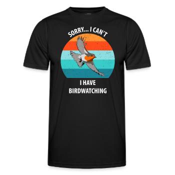 Observation des oiseaux Observation des oiseaux Observation des oiseaux - T-shirt sport Homme - noir - Devant - AI Model Male 178 dark (178cm)