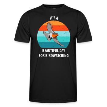 Bird Watching Bird Watching Birding Bird - Men's Functional T-Shirt - black - Front - AI Model Male 178 dark (178cm)