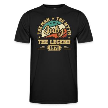 July 1971 The Man, The Myte, The legend, Juli 1971 - Männer Funktions-T-Shirt - Schwarz - Vorne - AI Model Male 178 dark (178cm)