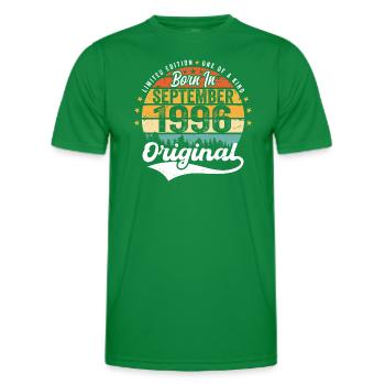 September 1996 Jubilee 1996 September - Men's Functional T-Shirt - kelly green - Front - AI Model Male 178 dark (178cm)