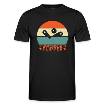 I ́m Solely Here For The Flipper Retro Pinball Gift - Men's Functional T-Shirt - black - Front - AI Model Male 178 dark (178cm)