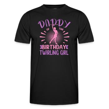 Daddy Of the Birthday Girl Twirling Family Design - Männer Funktions-T-Shirt - Schwarz - Vorne - AI Model Male 178 dark (178cm)