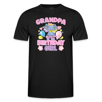 Grandpa Of the Birthday Girl Elephant Family Party - Men's Functional T-Shirt - black - Front - AI Model Male 178 dark (178cm)