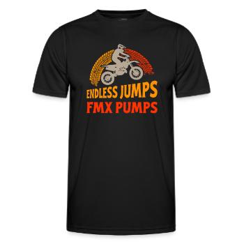 Dirt Biker Riding Endless Jumps FMX Pumps - Männer Funktions-T-Shirt - Schwarz - Vorne - AI Model Male 178 dark (178cm)