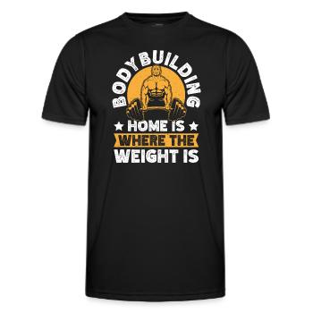 Powerlifting Bodybuilder Home Is Where Weights Is - Men's Functional T-Shirt - black - Front - AI Model Male 178 dark (178cm)