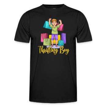 Thrift Shopper Thrifting Boy Thrift Store - Männer Funktions-T-Shirt - Schwarz - Vorne - AI Model Male 178 dark (178cm)