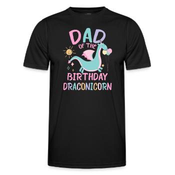Papa De La Fille D’anniversaire Fête De La Famille Dracon - T-shirt sport Homme - noir - Devant - AI Model Male 178 dark (178cm)