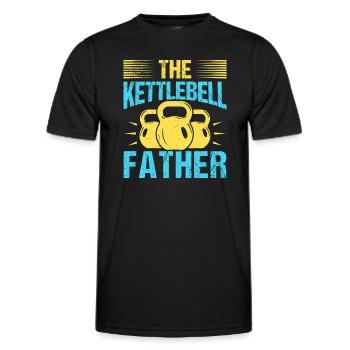 Fitness Fanatics The Kettlebell Father - Men's Functional T-Shirt - black - Front - AI Model Male 178 dark (178cm)