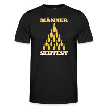 Männer Sehtest Bier Spruch - Männer Funktions-T-Shirt - Schwarz - Vorne - AI Model Male 178 dark (178cm)
