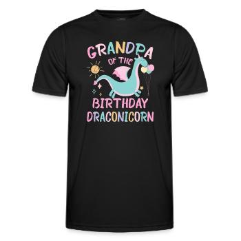 Papi De La Fille D’anniversaire Fête De Famille Dracon - T-shirt sport Homme - noir - Devant - AI Model Male 178 dark (178cm)
