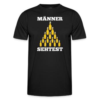 Bier Pyramide Männer Sehtest Bier Spruch - Männer Funktions-T-Shirt - Schwarz - Vorne - AI Model Male 178 dark (178cm)