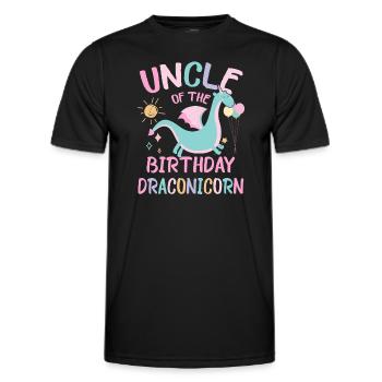 Oncle De La Fille D’anniversaire Fête De Famille Dracon - T-shirt sport Homme - noir - Devant - AI Model Male 178 dark (178cm)