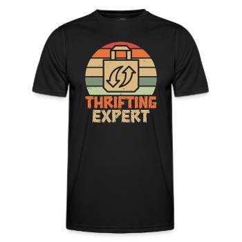 Thrift Shopper Thrifting Expert Thrift Store - Männer Funktions-T-Shirt - Schwarz - Vorne - AI Model Male 178 dark (178cm)