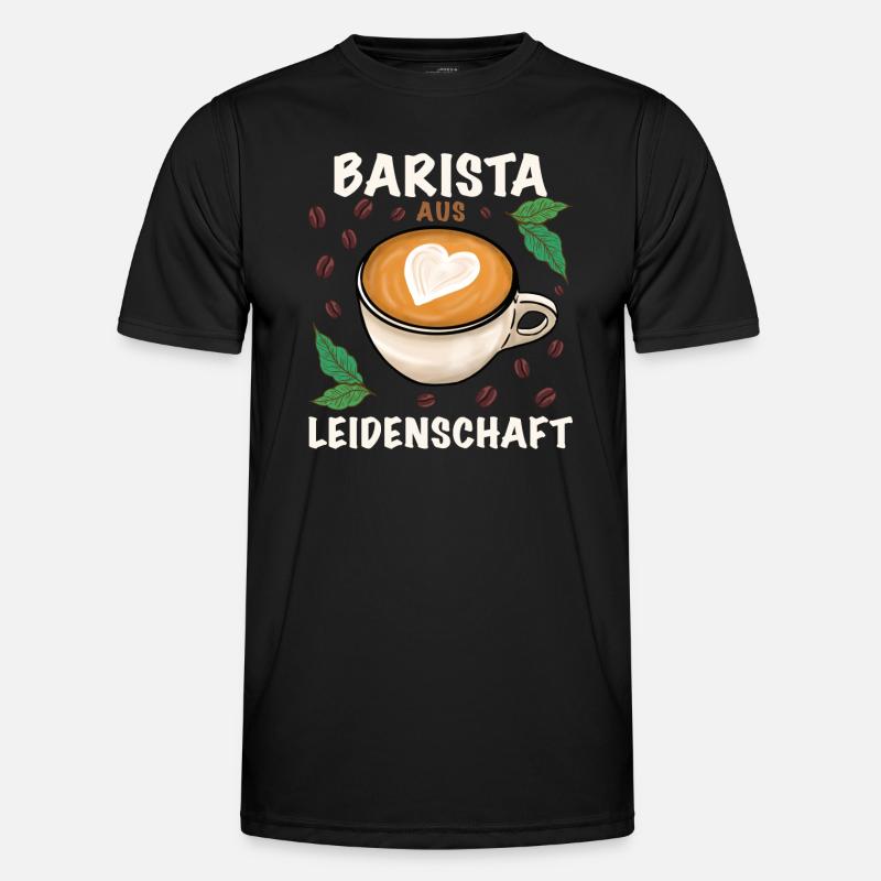 Barista Kaffee Beruf - Männer Funktions-T-Shirt - Schwarz