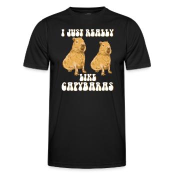 Capybara meme - Men's Functional T-Shirt - black - Front - AI Model Male 178 dark (178cm)