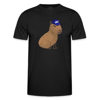 Capybara - Männer Funktions-T-Shirt - Schwarz - Vorne - AI Model Male 178 dark (178cm)