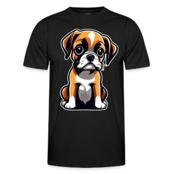 Cute cute boxer dog - Men's Functional T-Shirt - black - Front - AI Model Male 178 dark (178cm)