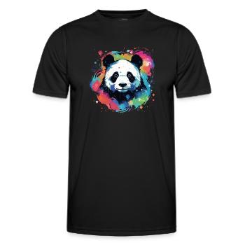 Panda Bear Paint - Männer Funktions-T-Shirt - Schwarz - Vorne - AI Model Male 178 dark (178cm)