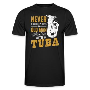 Tuba Orchester Musiker im Ruhestand - Männer Funktions-T-Shirt - Schwarz - Vorne - AI Model Male 178 dark (178cm)