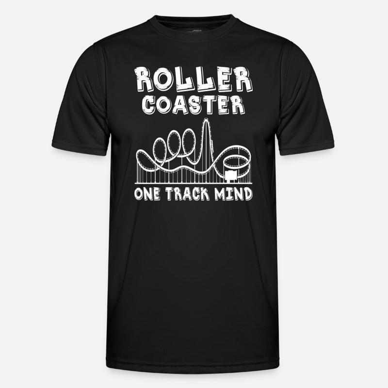 Roller Coaster One Track Mind - Männer Funktions-T-Shirt - Schwarz