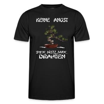 BONSAI Yamadori Nebari Bonsaimeister will drahten - Männer Funktions-T-Shirt - Schwarz - Vorne - AI Model Male 178 dark (178cm)