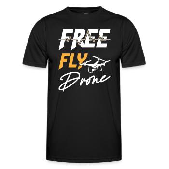 Free Fly Drone - T-shirt sport Homme - noir - Devant - AI Model Male 178 dark (178cm)
