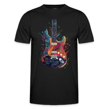 Elektrogitarre Musik Gitarre Guitar - Männer Funktions-T-Shirt - Schwarz - Vorne - AI Model Male 178 dark (178cm)