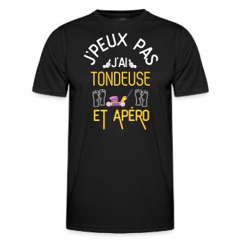 J Peux Pas J Ai Tondeuse et Apéro - T-shirt sport Homme - noir - Devant - AI Model Male 178 dark (178cm)