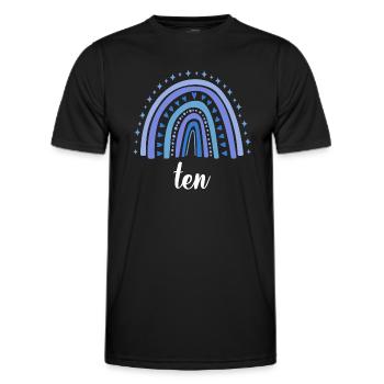 Blue Rainbow Ten Years 10th Birthday - T-shirt sport Homme - noir - Devant - AI Model Male 178 dark (178cm)