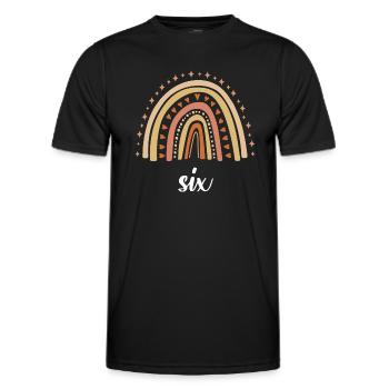 Orange Rainbow Six years 6th birthday - Men's Functional T-Shirt - black - Front - AI Model Male 178 dark (178cm)