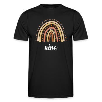 Orange Rainbow Nine Years 9th Birthday - Men's Functional T-Shirt - black - Front - AI Model Male 178 dark (178cm)