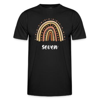 Orange Rainbow Seven Years 7th Birthday - Men's Functional T-Shirt - black - Front - AI Model Male 178 dark (178cm)