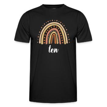 Orange Rainbow Ten Years 10th Birthday - Men's Functional T-Shirt - black - Front - AI Model Male 178 dark (178cm)