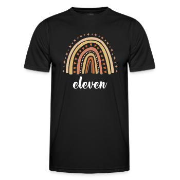 Orange Rainbow Eleven years 11th birthday - Men's Functional T-Shirt - black - Front - AI Model Male 178 dark (178cm)