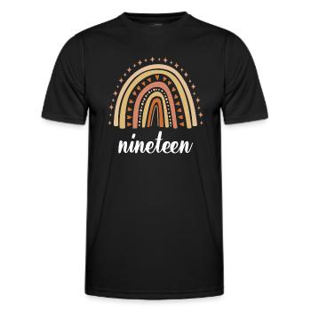 Orange Rainbow dix-neuf ans 19e anniversaire - T-shirt sport Homme - noir - Devant - AI Model Male 178 dark (178cm)