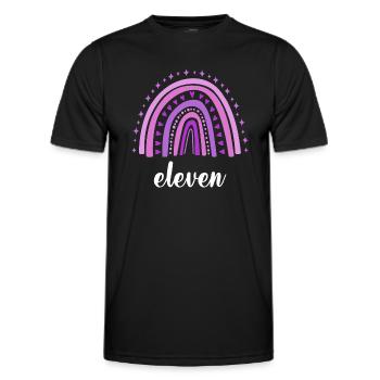 Lila Regenbogen Elf Jahre 11. Geburtstag - Männer Funktions-T-Shirt - Schwarz - Vorne - AI Model Male 178 dark (178cm)
