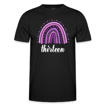 Purple Rainbow Thirteen Years 13th Birthday - Men's Functional T-Shirt - black - Front - AI Model Male 178 dark (178cm)