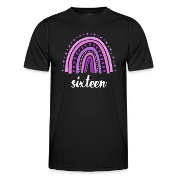 Purple Rainbow seize ans 16e anniversaire - T-shirt sport Homme - noir - Devant - AI Model Male 178 dark (178cm)