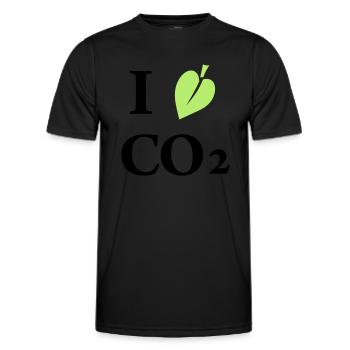 i love co2 - Men's Functional T-Shirt - black - Front - AI Model Male 178 dark (178cm)